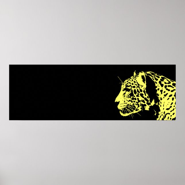 Black & Yellow Jaguar Pop Art Poster (Front)