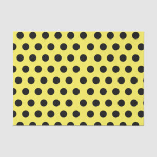 Black & Yellow Medium Polka Dot Chic Tissue Paper