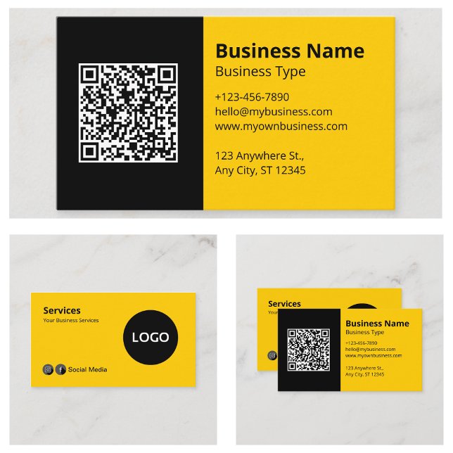 Black Yellow Modern Business Card (Black Yellow Modern Business Cards Online
)