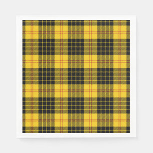 Black Yellow Plaid Paper Napkin