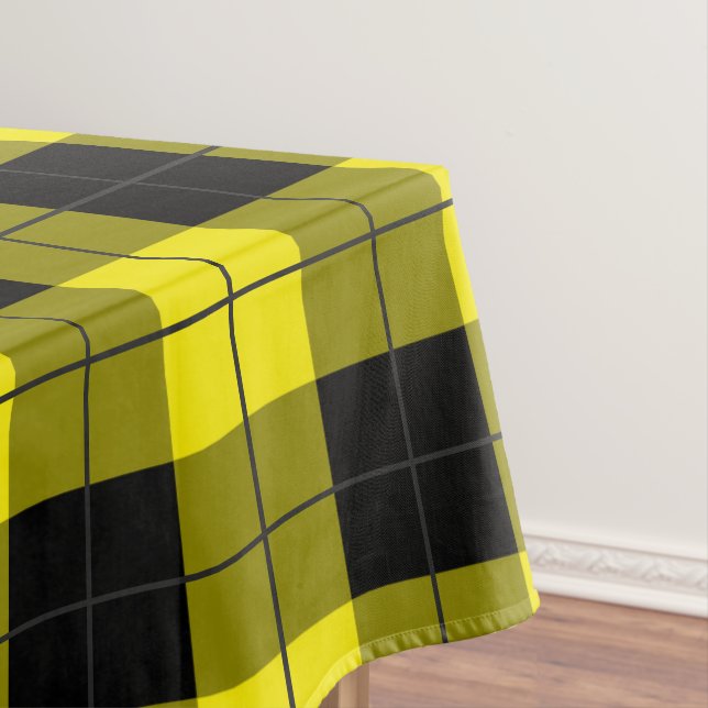Black Yellow Plaid Tablecloth (In Situ)