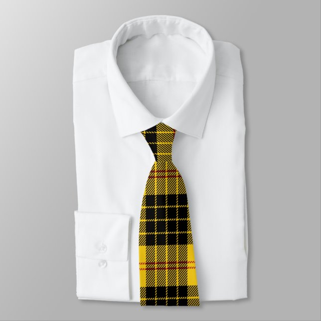 Black Yellow Plaid   Tie (Tied)