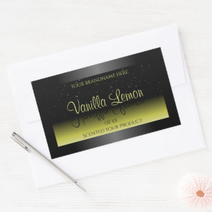 Black Yellow Product Packaging Labels Soft Glitter