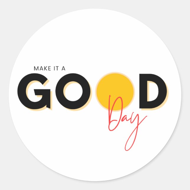 Black Yellow Red Make A Good Day Sticker (Front)