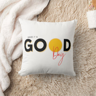 Black Yellow Red Make A Good Day Throw Pillow