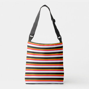 Black Yellow Red White Stripes Crossbody Bag