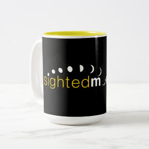 Black Yellow Sighted Moon Logo Two-Tone Coffee Mug