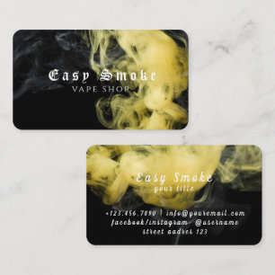 Black Yellow Smoke Vape Shop Business Card