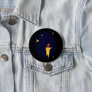 Black Yellow Stargazer EQUILIBRIUM 7.5 Cm Round Badge
