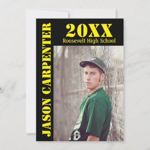 Black/Yellow Stencil Letters - Grad Announcement