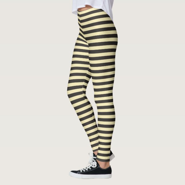 Black Yellow Stripes Leggings (Left)