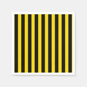 Black & Yellow Stripes Stripe Bee Baby Shower Napkin