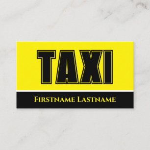 Black yellow TAXI night taxi driver service Business Card
