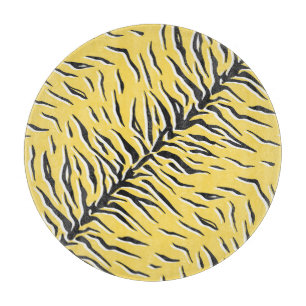 Black-yellow tiger stripes: vintage pattern. cutting board