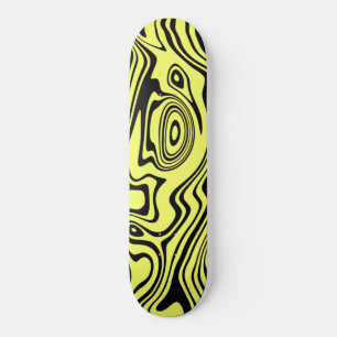 Black Yellow Waves Skateboard or Choose Colour