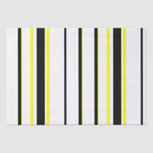 Black yellow white and grey stripes  tissue paper