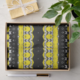 Black, Yellow & White Tribal Pattern Tissue Paper