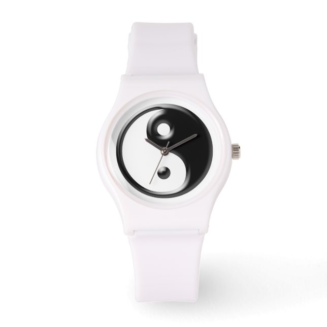 Black Yin Yang Symbol Watch (Front)