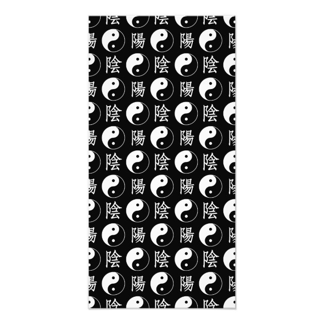 Black Yinyang Symbol Chinese Text Pattern Photo Print (Front)