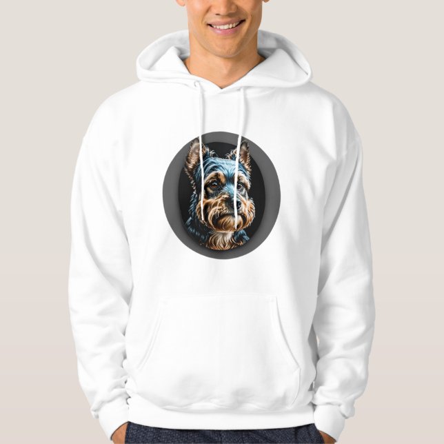 black yorkshire terrier hoodie (Front)