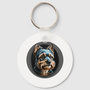 black yorkshire terrier key ring