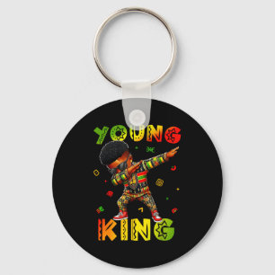 Black Young King Black History Month Kids Afro Boy Key Ring