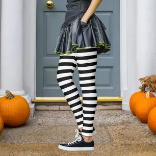 Black & Your Colour Stripe Wicked Witch Halloween Leggings