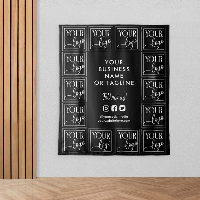 Black Your Logo & Social Media Backdrop Tapestry (Creator Uploaded)