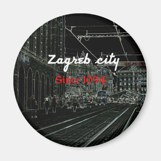 Black Zagreb city home magnet
