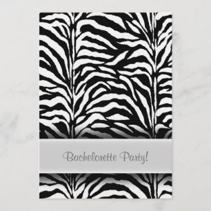 Black Zebra Bachelorette Party Invitations