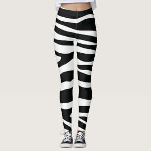 black zebra leggings