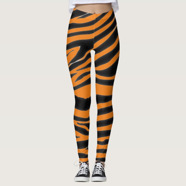 BLACK ZEBRA PATTERN  LEGGINGS (Front)