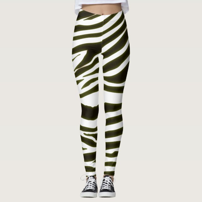 BLACK ZEBRA PATTERN  LEGGINGS (Front)
