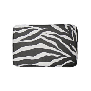 Black Zebra Print African American Home Decor Bath Bath Mat