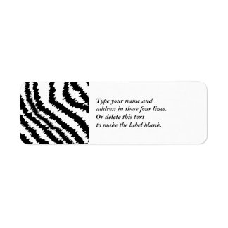 Black Zebra Print Pattern. Return Address Label