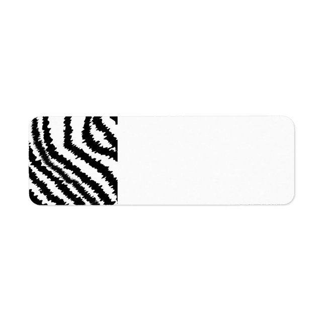 Black Zebra Print Pattern. Return Address Label (Front)