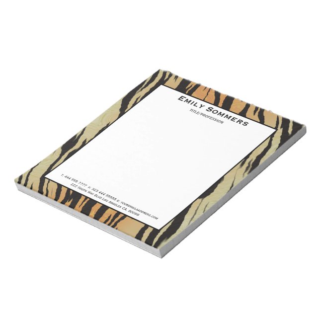 Black Zebra Stripes Notepad (Rotated)