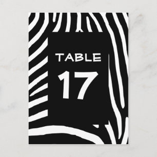 Black Zebra Stripes Table Number Postcard