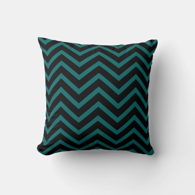 Black Zig Zag Pattern on Custom Background Colour Cushion (Front)