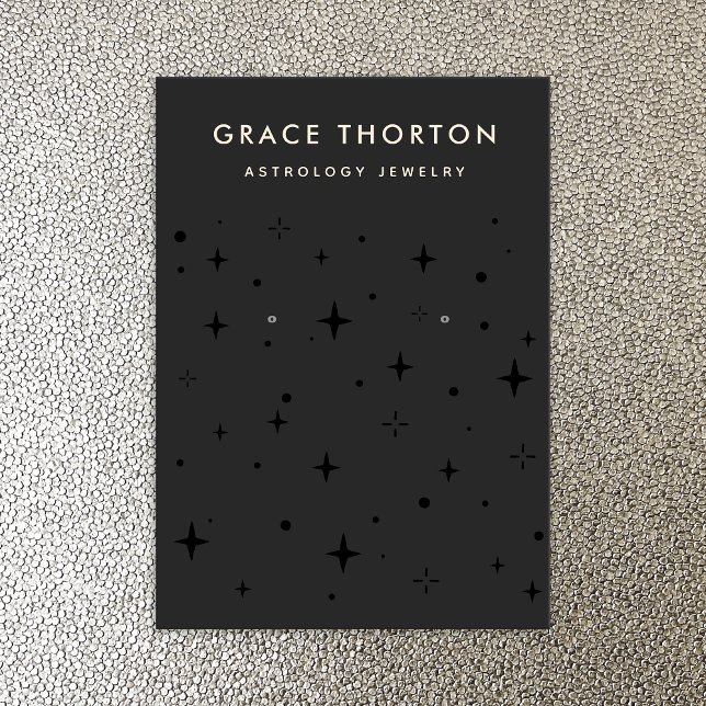 Black Zodiac Celestial Star Earring Display Business Card (Creator Uploaded)