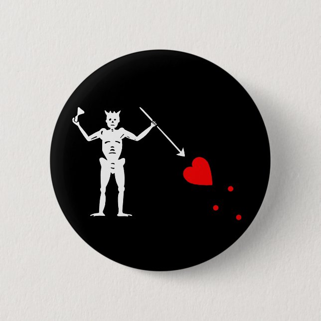 Blackbeard Pirate flag 6 Cm Round Badge (Front)