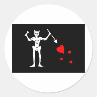 Blackbeard Pirate Flag Edward Teach Classic Round Sticker