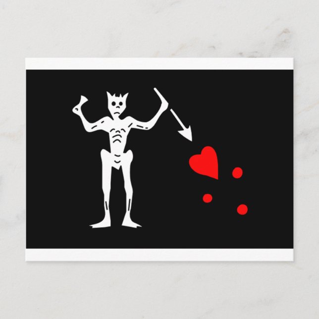 Blackbeard Pirate Flag Edward Teach Postcard (Front)