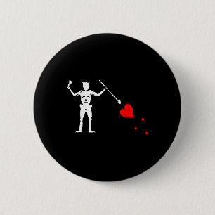 Blackbeard Pirate Flag Jolly Roger Skeleton Hallow 6 Cm Round Badge