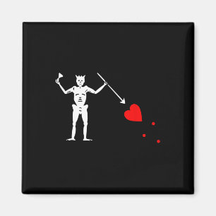 Blackbeard Pirate Flag Jolly Roger Skeleton Hallow Magnet