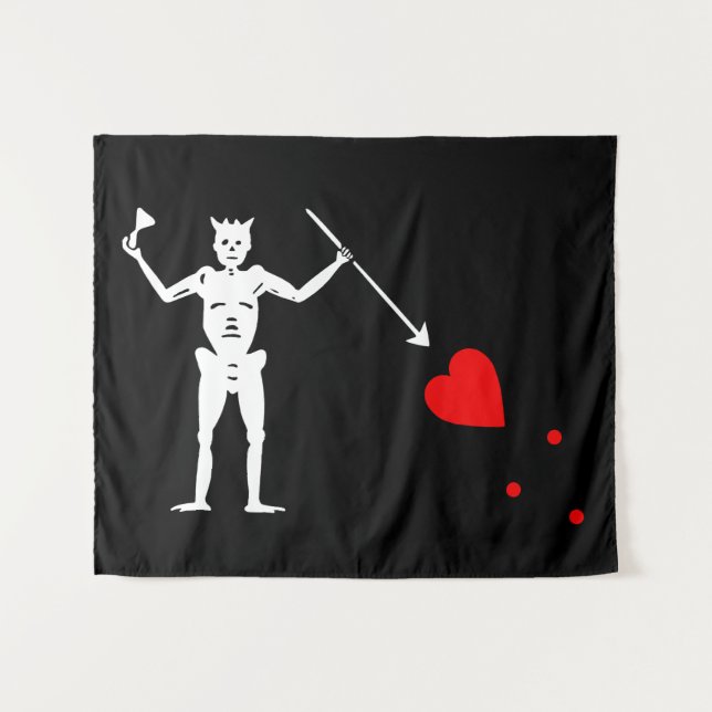 Blackbeard Pirate flag Tapestry (Front (Horizontal))