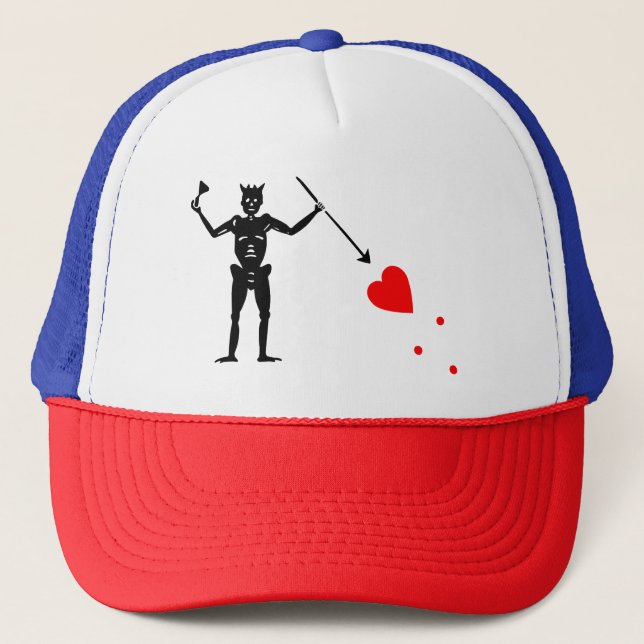 Blackbeard Pirate flag Trucker Hat (Front)