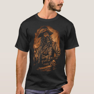 Blackbeard Pirate Portrait  Pirates Pirateship T-Shirt