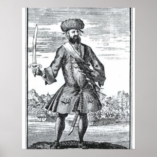 Blackbeard the Pirate, from 'A General History of Poster