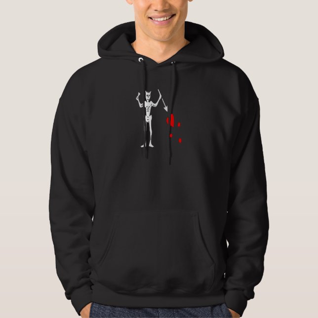 Blackbeard-White Hoodie (Front)